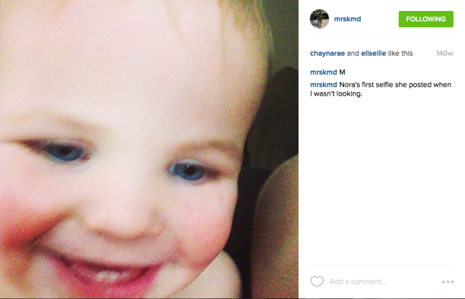 Nora Selfie to Instagram Age 1